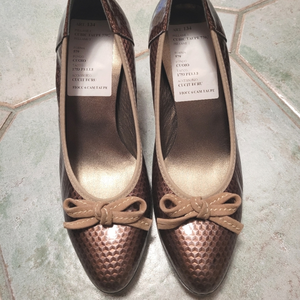 Vero Cuoio Italian Leather Shoes Taupe